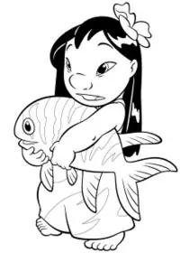 Fisă de colorat cu Lilo si stitch de colorat p10