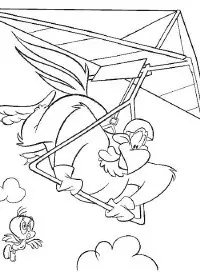 Fisă de colorat cu Looney tunes de colorat p10