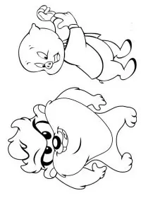 Fisă de colorat cu Looney tunes de colorat p21