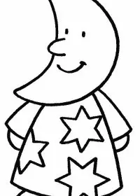 Fisă de colorat cu Luna de colorat p02