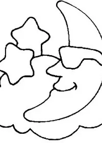 Fisă de colorat cu Luna de colorat p05