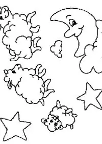 Fisă de colorat cu Luna de colorat p06