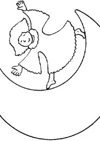 Fisă de colorat cu Luna de colorat p13