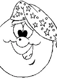 Fisă de colorat cu Luna de colorat p14