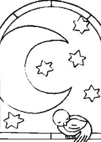 Fisă de colorat cu Luna de colorat p16