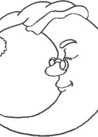 Fisă de colorat cu Luna de colorat p17