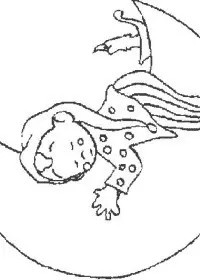 Fisă de colorat cu Luna de colorat p18