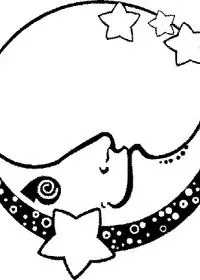 Fisă de colorat cu Luna de colorat p19