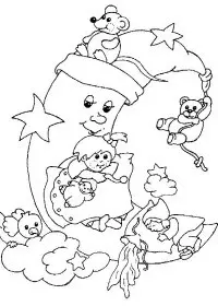 Fisă de colorat cu Luna de colorat p21