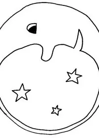 Fisă de colorat cu Luna de colorat p24
