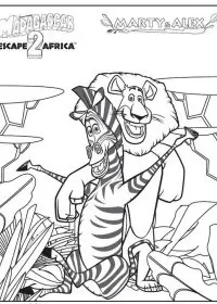 Fisă de colorat cu Madagascar de colorat p02