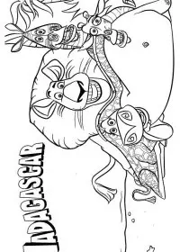 Fisă de colorat cu Madagascar de colorat p08