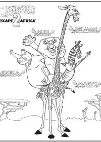 Fisă de colorat cu Madagascar de colorat p18