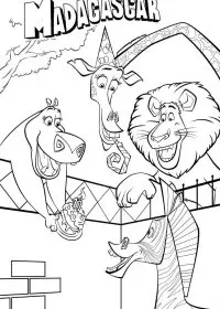 Fisă de colorat cu Madagascar de colorat p21