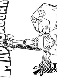 Fisă de colorat cu Madagascar de colorat p35