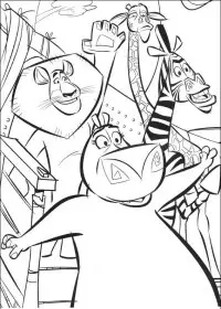 Fisă de colorat cu Madagascar de colorat p36