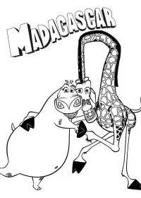 Fisă de colorat cu Madagascar de colorat p81