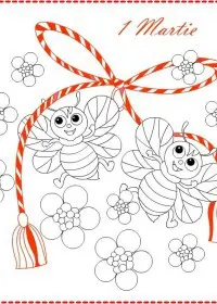 Fisă de colorat cu Martisor de colorat p02