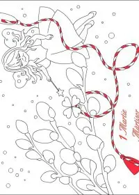 Fisă de colorat cu Martisor de colorat p12