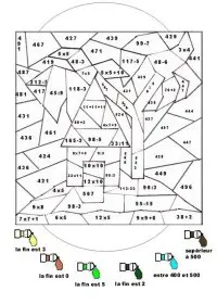 Fisă de colorat cu Matematica distractiva de colorat p06