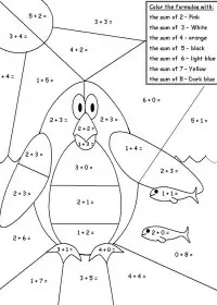 Fisă de colorat cu Matematica distractiva de colorat p18