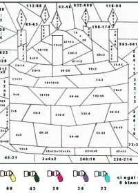 Fisă de colorat cu Matematica distractiva de colorat p35