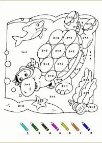 Fisă de colorat cu Matematica distractiva de colorat p54