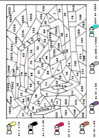 Fisă de colorat cu Matematica distractiva de colorat p57