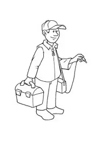 Fisă de colorat cu Meserii de colorat p12