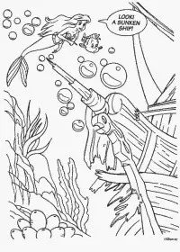 Mica Sirena de colorat