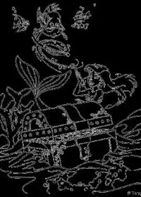 Fisă de colorat cu Mica sirena de colorat p07