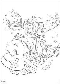 Fisă de colorat cu Mica sirena de colorat p09