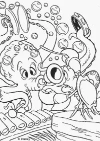 Fisă de colorat cu Mica sirena de colorat p30