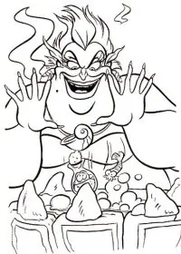 Fisă de colorat cu Mica sirena de colorat p34