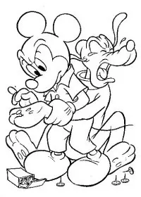 Fisă de colorat cu Mickey mouse de colorat p08