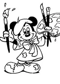 Fisă de colorat cu Mickey mouse de colorat p09