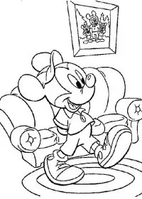 Fisă de colorat cu Mickey mouse de colorat p44