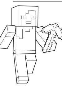 Fisă de colorat cu Minecraft p13