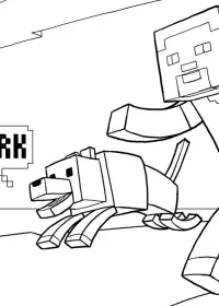 Fisă de colorat cu Minecraft p2