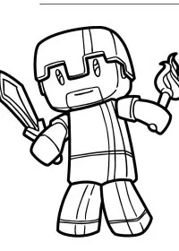 Fisă de colorat cu Minecraft p27
