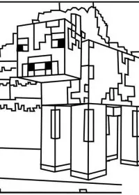 Fisă de colorat cu Minecraft p3