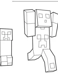 Fisă de colorat cu Minecraft p34