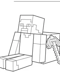Fisă de colorat cu Minecraft p39