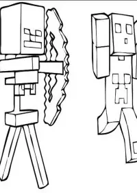 Fisă de colorat cu Minecraft p4