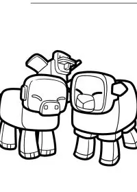 Fisă de colorat cu Minecraft p43