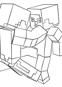 Fisă de colorat cu Minecraft p46