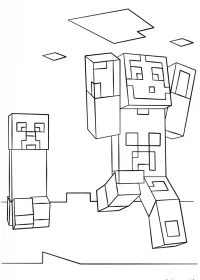 Fisă de colorat cu Minecraft p48