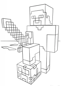 Fisă de colorat cu Minecraft p56