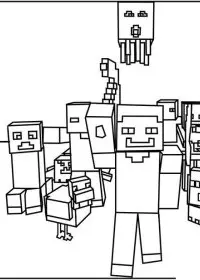 Fisă de colorat cu Minecraft p6