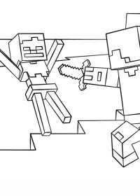 Fisă de colorat cu Minecraft p64